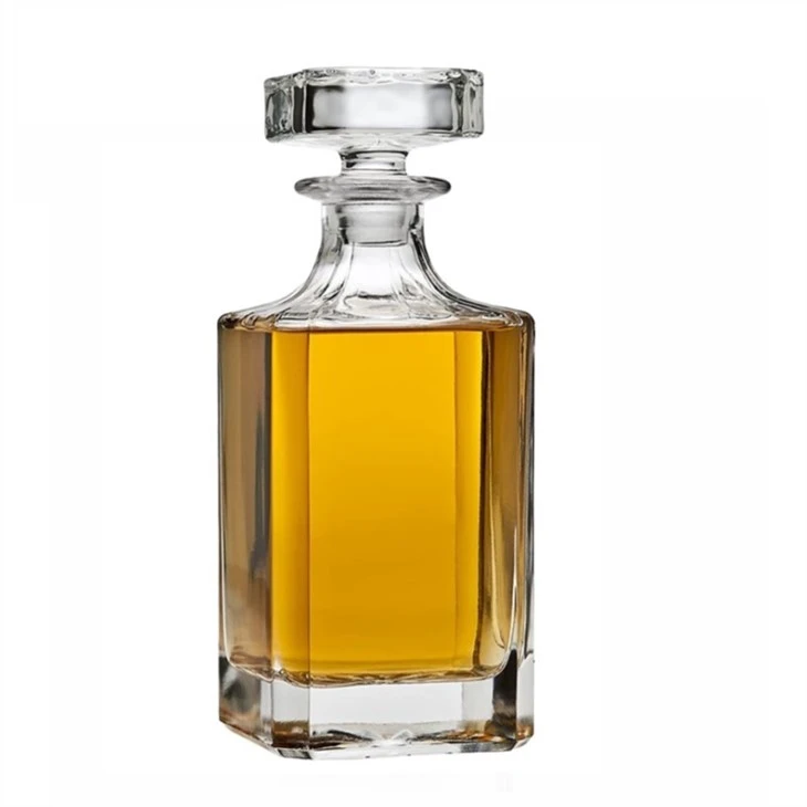 500ml Rectangular Clear Whiskey Glass Bottle