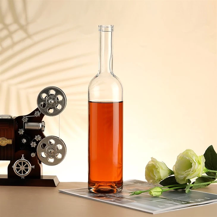 Empty Clear Whiskey Vodka Liquor Glass Bottle